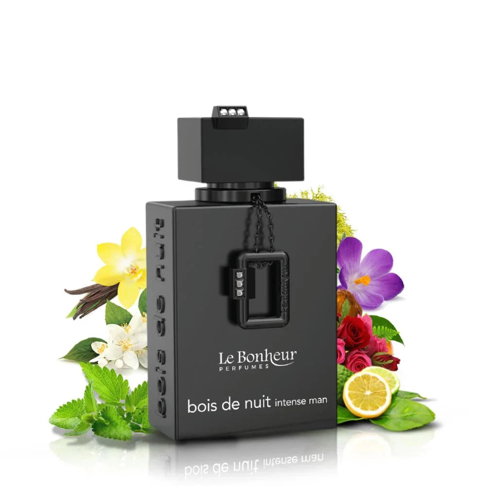 Bois de Nuit Intense EDP – Le Bonheur | Ananas, Rose & Cèdre | Parfum Homme Chypré Fruité