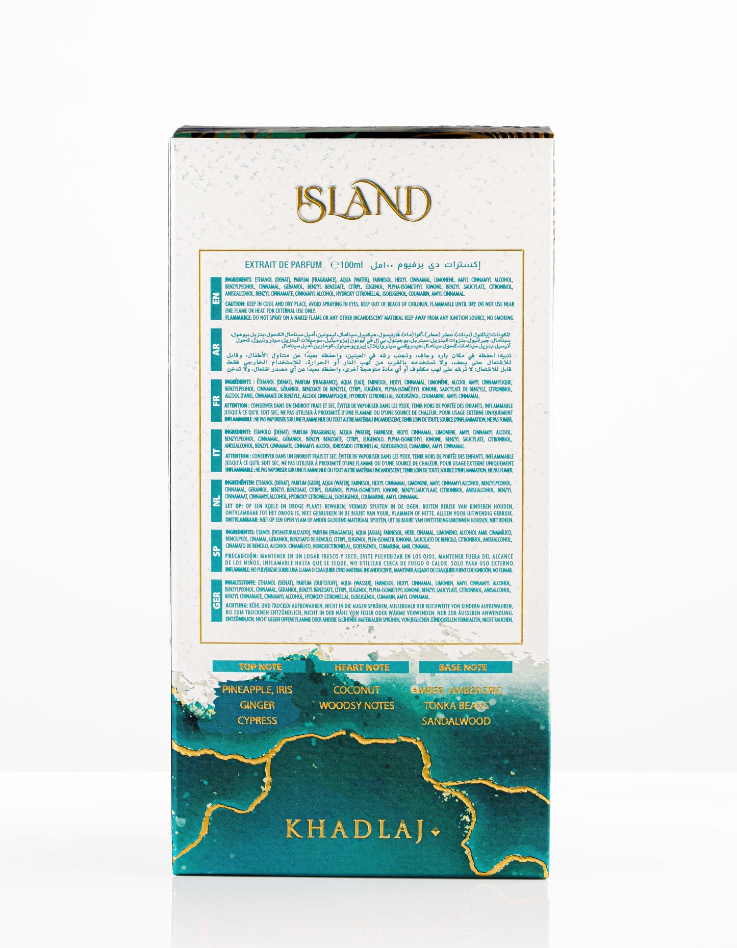 Island Extrait de Parfum – Khadlaj | Ananas, Noix de Coco & Santal | Parfum Tropical Hommes
