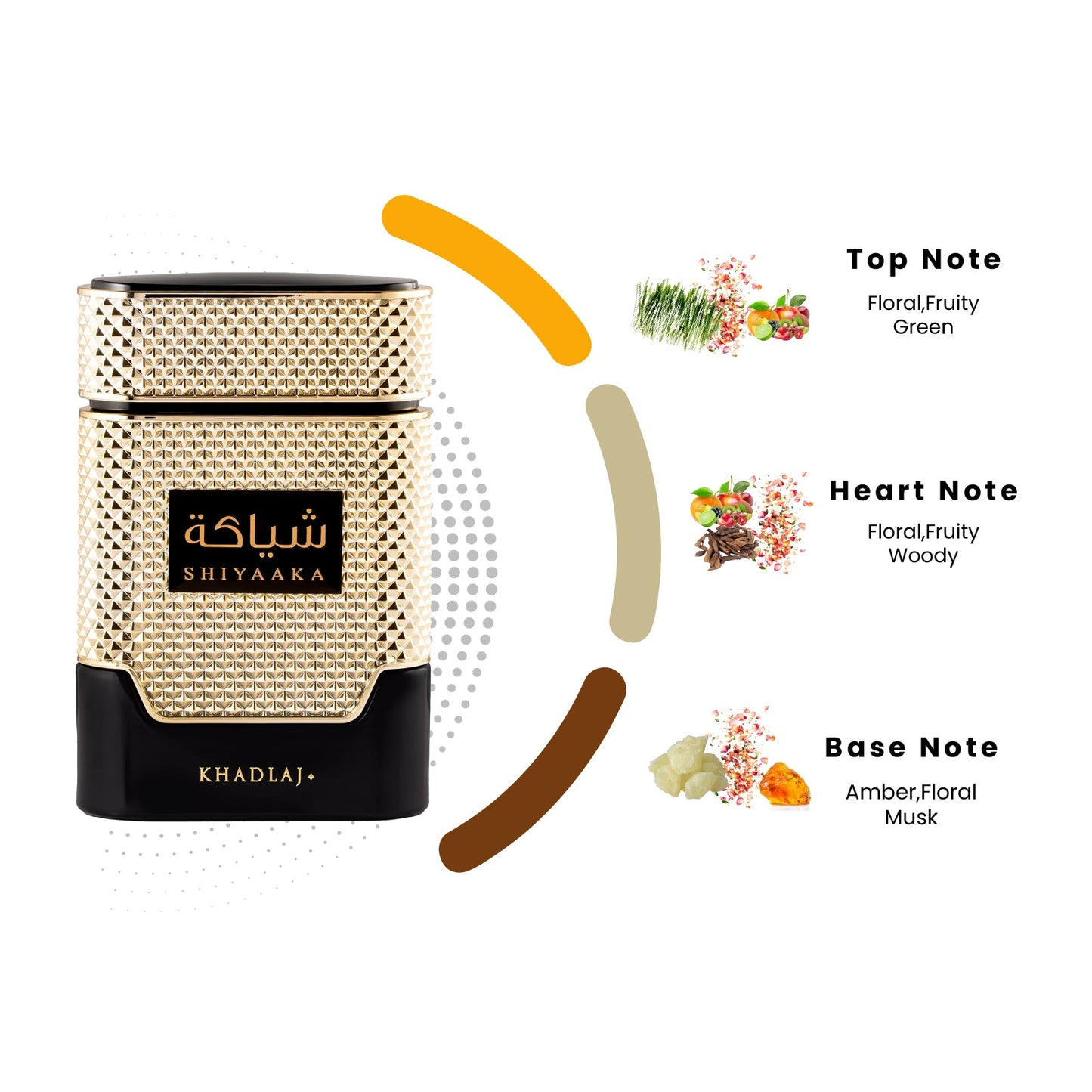 Shiyaaka Gold EDP – Khadlaj | Floral, Fruits & Ambre | Parfum Féminin Luxueux